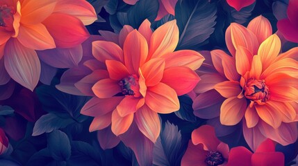 Obraz premium Blooming flowers in graphic resources represent growth and renewal.