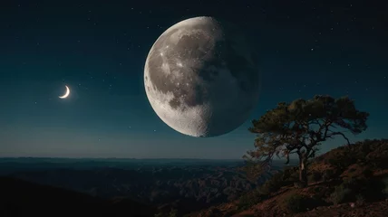 moon, night, sky, full, dark, moonlight, cloud, clouds, space, blue, light, halloween, nature, lunar, bright, planet, black, stars, astronomy, full moon, star, tree, midnight, sea, water