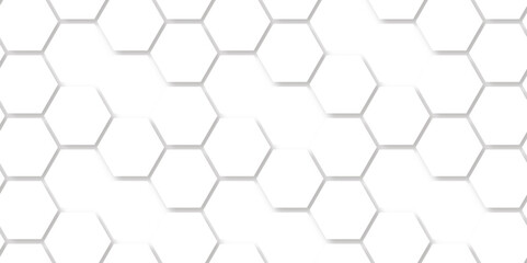 Abstract seamless honeycomb hexagon background. Geometric texture white gray pattern design.
