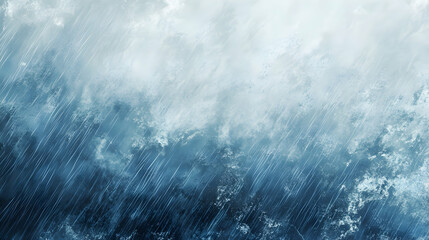 Abstract rain streaks in steel blue and white, melancholic and soft