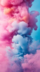 Fototapeta premium Colorful Smoke Background in Blue and Pink Hue Swirls