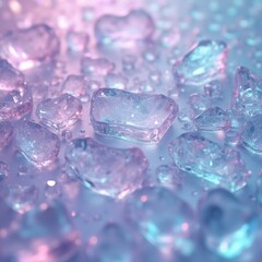 Background that resembles abstract crystal structures with transparent edges, shine and a three-dimensional effect. Use iridescent colors: purple, turquoise, silver. 
