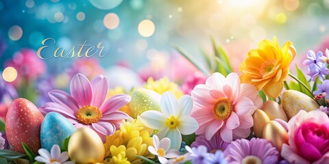 Obraz premium Macro Close-Up Easter Spring Flowers: Delicate Blossoms with Copy Space for Springtime Designs