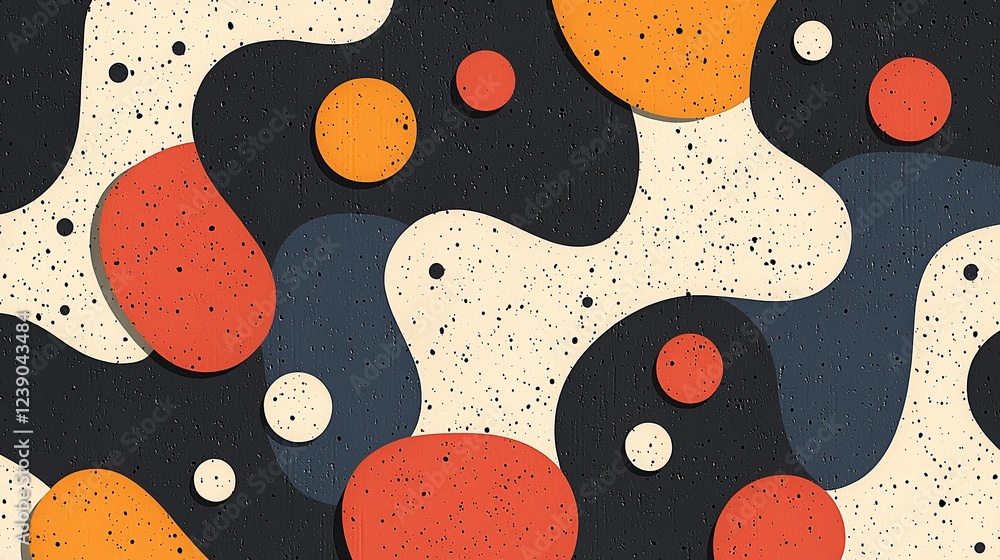 Poster abstract shapes, fluid forms, textured background, design element