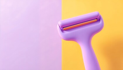 Purple Razor on Colorful Background Smooth Shaving Design