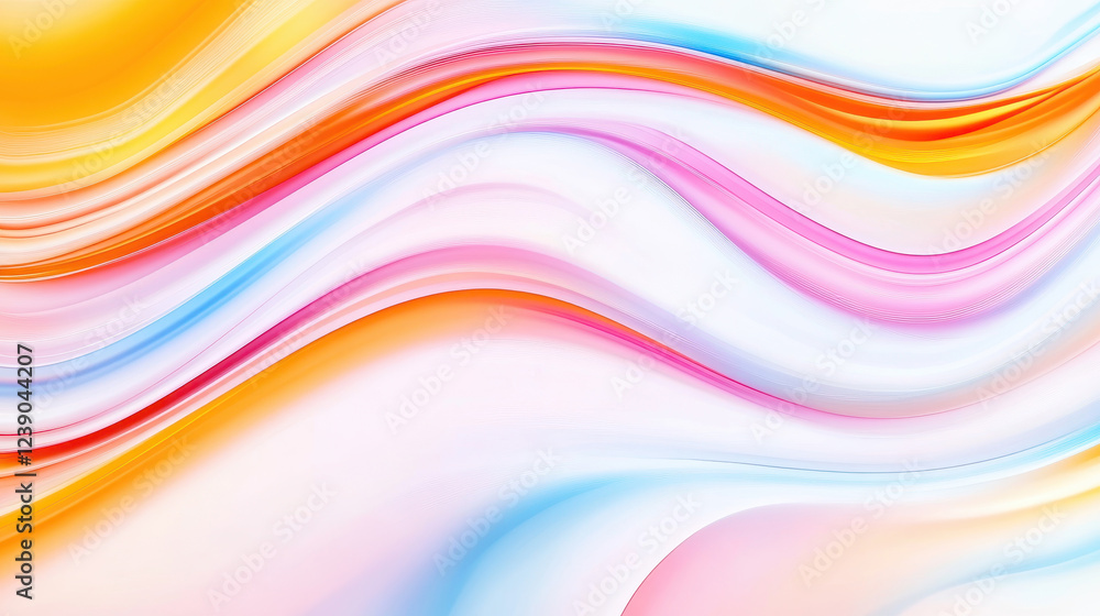 Wall mural abstract colorful flowing lines with vibrant gradient tones in motion