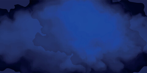 Abstract dark blue watercolor background. Navy Blue background with clouds, dark blue grunge texture with grainy, Black blue abstract watercolor.