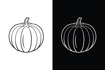 Pumpkin icon vector on White Background ,Vector Art Illustration on white background.