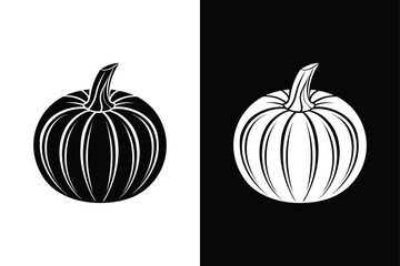 Pumpkin icon vector on White Background ,Vector Art Illustration on white background.
