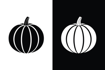 Pumpkin icon vector on White Background ,Vector Art Illustration on white background.