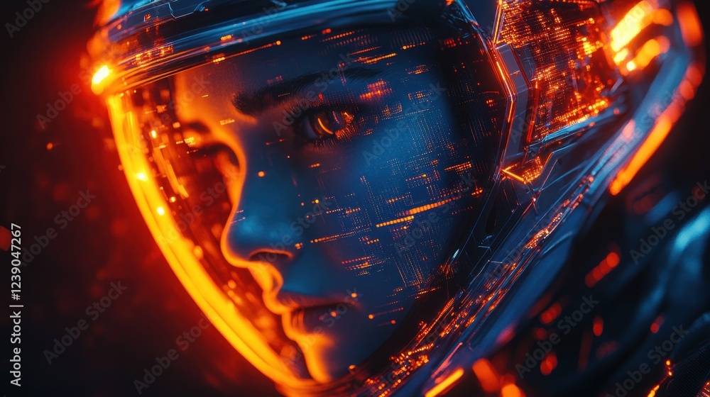 Poster futuristic financial data visualization hologram chart graph analysis report marketing strategy busi