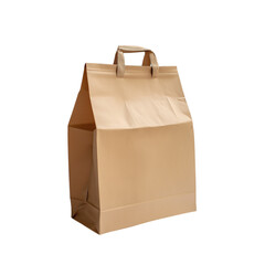 Brown paper bag isolated on png transparent background, full depth of field, generate ai