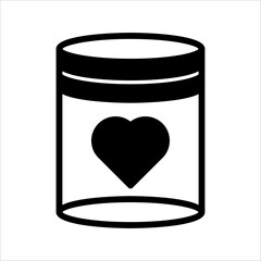 Cookies jar vector icon in linear, outline icon isolated on white background