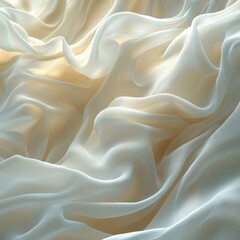 Obraz premium Abstract White Fabric Texture with Curves and Folds in Minimalist Design