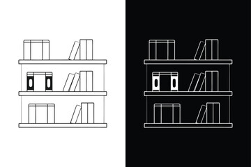 Book Shelf icon vector on White Background ,Vector Art Illustration on white background.