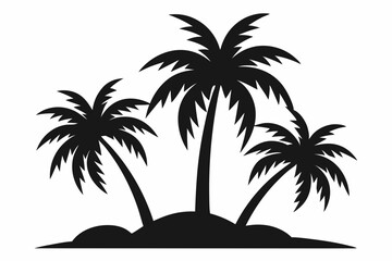 Tropical Palm Tree Silhouette Art, silhouette palm tree vector  illustration for t-shirt design 