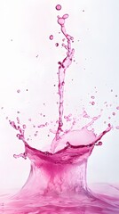Dripping Fluid magenta color, on a white background, generative AI