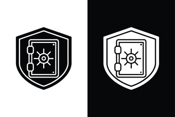 Safe icon vector on White Background ,Vector Art Illustration on white background.
