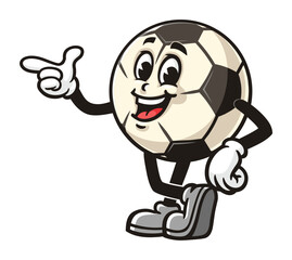 Cartoon mascot character of Football or Soccer ball with idea