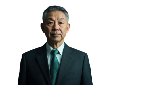 Senior businessman posing with transparent background