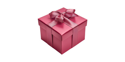 Obraz premium Red gift box with ribbon isolated on transparent background