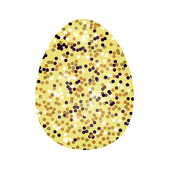 Easter egg with glitter effect, sparkling and shiny, shimmering isolated on white background. Suitable for concepts related to Easter celebrations, decor, vector