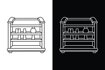 Book Shelf icon vector on White Background ,Vector Art Illustration on white background.