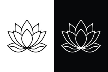 Lotus flower logo. Vector illustrations isolated on white background.