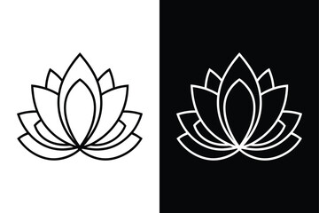 Lotus flower logo. Vector illustrations isolated on white background.