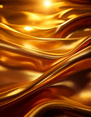 Fototapeta premium Abstract Golden Light Reflections on a Silky Smooth Surface, Elegant and Trendy
