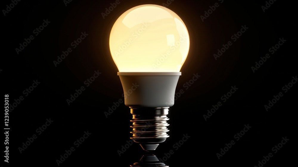 Poster a single led bulb casts a warm glow, creating an inviting atmosphere while highlighting energy effic