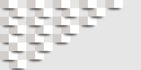 Naklejka premium grey white square pattern design with shadow effect illustration vector