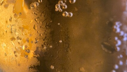Golden Hour Beer Condensation Macro Photography Abstract Background