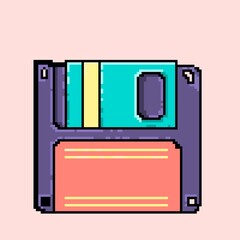 Untitled ArtworkRetro pixel art disquette. Video game style 90s media illustration.