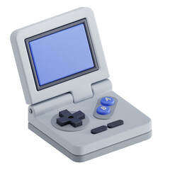 Retro flip console gaming device 3D icon