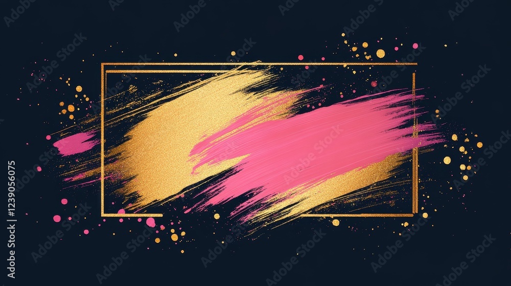 Poster Dynamic brush strokes artistic background visual art digital design abstract colorful palette creative expression