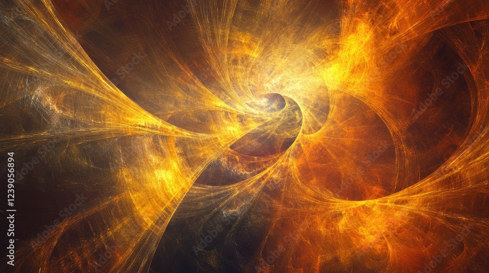 Poster bright abstract background with yellow and orange hues, featuring subtle rays of light for a warm an