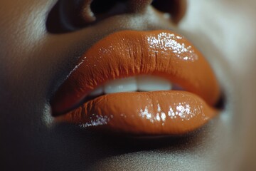 Glossy Orange Lipstick