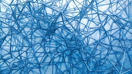 Obraz premium Abstract blue network mesh background.