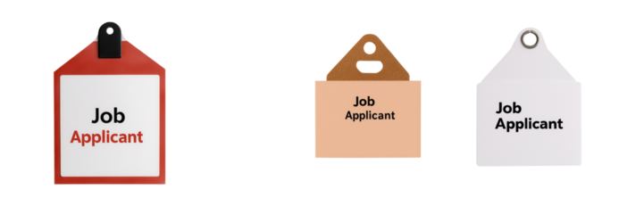 Simple Job Applicant Tags in Red, Brown, and White Colors