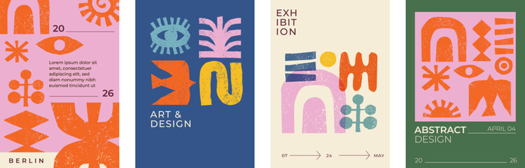 Abstract ethnic backgrounds. African boho art cards, posters, banners, covers design. Art elements, textured vertical design collections. Creative design