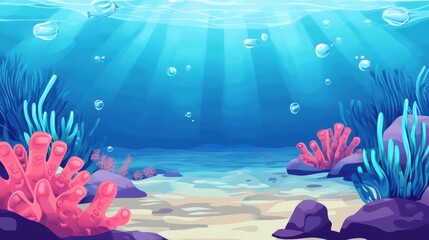 Underwater Scene Depicting Vibrant Coral Reef Life