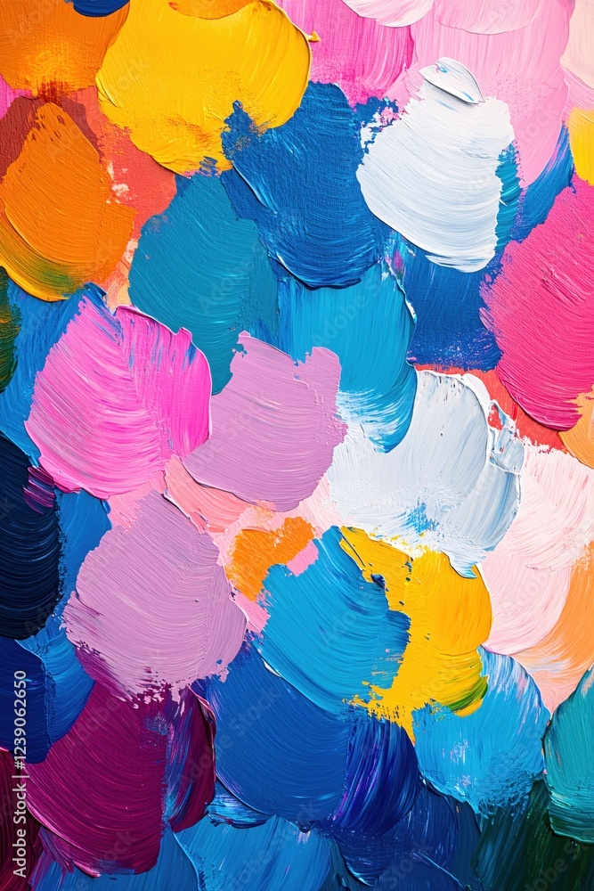 Aufkleber colorful paint strokes creating a vibrant abstract textured background with brush marks and bright c