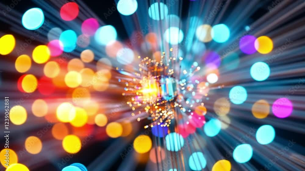 Aufkleber colorful abstract lights create a vibrant burst effect in a 4k visual display