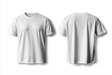 A clean T-shirt mockup displaying a white blank tee from both front and back, presented in a minimalistic style that emphasizes clarity, simplicity, and modern design versatility.