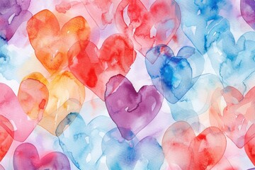 cute heart lovely valentine lover card invitation watercolor pattern feminine colourful joyful happiness paint brush shape abstract art minimal sketch vibrant pastel design decoration. MZ