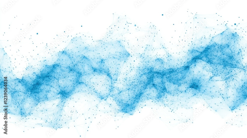 Poster digital cloud network with glowing blue wireframe graphics, isolated on a white backdrop, representi