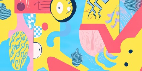 Abstract Colorful Geometric Shapes Design Artwork
