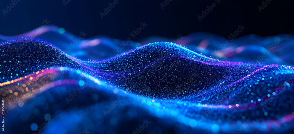 Poster artificial intelligence and digital technology background vector illustration with blue glowing bina