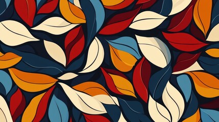 Abstract autumn leaves pattern background.